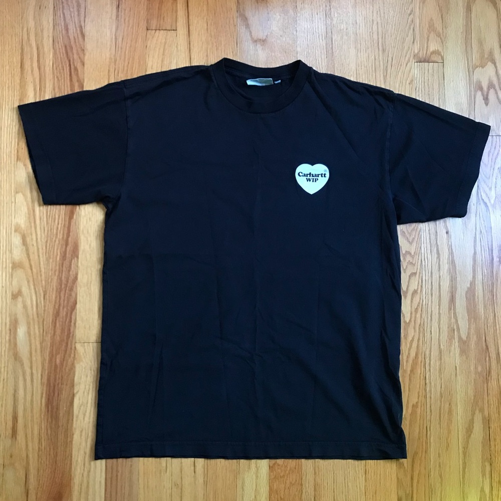 Carhartt WIP Black Heart Bandana White Heart Logo Crewneck T-Shirt Medium